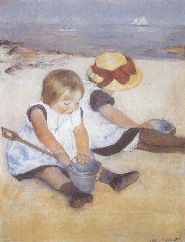 Mary Cassatt Two Children on the Beach China oil painting art